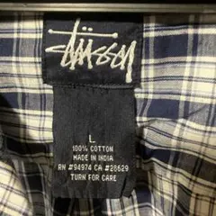 Stussy チェック柄ネルシャツ Lサイズ 90S 紺タグ ヴィンテージ