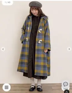 新品　サマンサモスモス　タスマニアウール2WAY襟ロングコート　ブルー