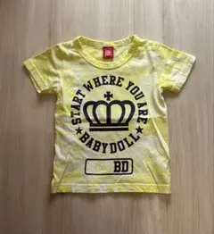BABYDOLL イエロー Tシャツ 王冠デザイン