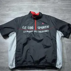 美品 LECOQ ルコック ゴルフウェア ハーフジップ ジャケット 黒 XL