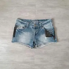 平成ギャル Y2K グランジ パンク ローライズ デニムショートパンツ