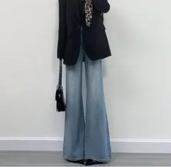 ハイウエスト フレアデニムパンツ