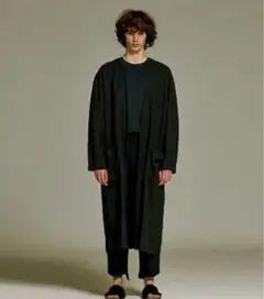 ATON リネンノーカラーコート