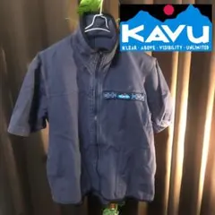 KAVU ジップアップワークシャツ 半袖 ネイビー Mサイズ アウトドアのサムネイル