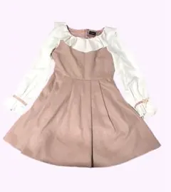 evelyn＊ピンク膝丈ワンピース＊丸襟＊美品