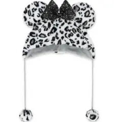 ディズニー ファンキャップ レオパード柄 ヒョウ柄 ミニー グレー 白黒