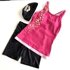 【3点セット】リーボック フィットネス水着 セパレート arenaキャップ 9Mのサムネイル
