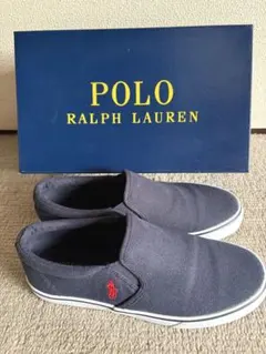 大人気 POLO RALPH LAUREN スリッポン 定番 ネイビー 24cm