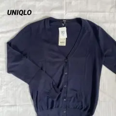 新品未使用品　ユニクロ　UVカットＶネックカーディガン　長袖　ネイビー