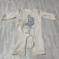 ウサギ刺繍ロンパース　60〜70