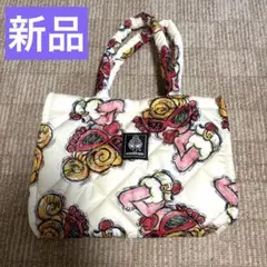 【新品】ヒスミニ スクエアバッグ 大容量 白 トートバッグ キルティング