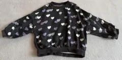 ハート柄 長袖トレーナー チャコールグレー
