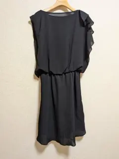 BEAMS LIGHTS　ブラック シフォン フリル ミニワンピース　チェニックのサムネイル