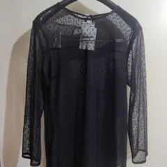 SLOBE IENA 黒 透け感 ロングワンピース 長袖