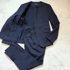 グリーンレーベルリラクシング　ノーカラー　パンツセットアップ　洗濯可