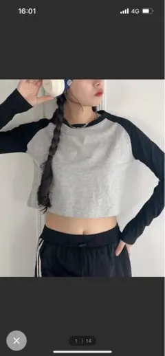 ラグランショートトップス