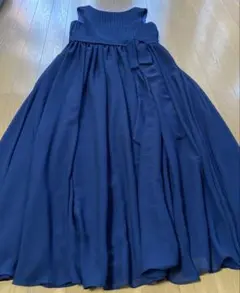 キッズ　シフォンロングドレス　フォーマルドレス　シンプル 発表会150 ネイビー