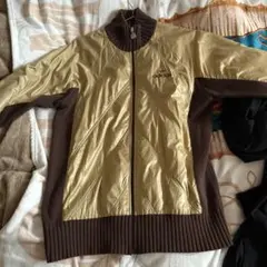 80s adidas トラックジャケットベージュ　ナイロン切替ビンテージ