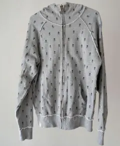 C1RCA フルジップパーカー グレー 灰色 スカル柄 B