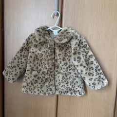 H&M ヒョウ柄ファーコート 80cm