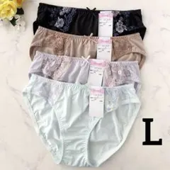 レディースショーツ　トリコットショーツ　まとめ売り　Lサイズ　4枚セット　レース