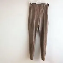 ZARA　フェイクレザー　 スキニーパンツ センターシーム　キャメル色