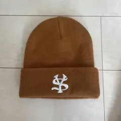 SMOOTHY ニット帽 ビーニー ブラウン 刺繍ロゴのサムネイル