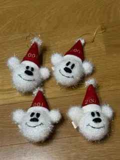 2001年 クリスマス ミッキー オーナメント 4個セット