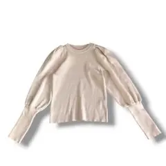 STRAWBERRY-FIELDS リブ編み　バルーンスリーブニット Mサイズ