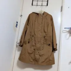 ほぼ未使用に近い★ブラウン フード付き モッズ風コート