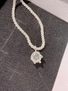 モアサナイト1ctネックレスS925 45cm GRA鑑定書付き