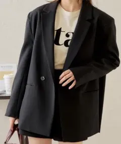 CHICO 袖スリットオーバーサイズジャケット ブラック