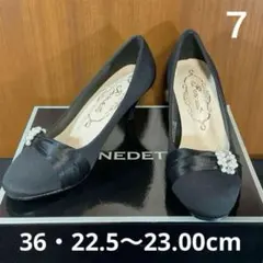 ブラックサテンパンプス 36サイズ　新品