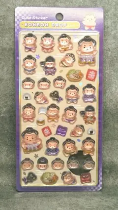 ボンボンドロップシール　和柄　相撲