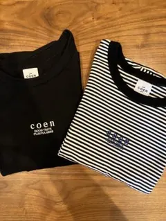 coen ロゴ刺繍 コンパクトTシャツ　2枚セット