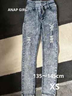 ANAPGIRL ケミカルウォッシュ ダメージデニムパンツ XSのサムネイル