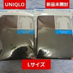 ★新品未開封★ユニクロエアリズムコットンクルーT 半袖ブラックLサイズ2点セット