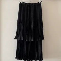 ADAM ET ROPE ティアードスカート　黒　フリー