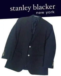 【stanley blacker】ネイビー チェックブレザージャケットL寸j45のサムネイル
