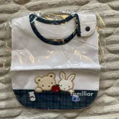 【⭐︎新品未使用】familiar スタイ Mサイズ ホワイト　緑チェック