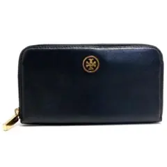 TORY BURCH トリーバーチ ラウンドファスナー長財布 レザー 黒 金