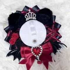 ロゼット 痛ロゼット 缶バッジ 痛バック 推し活 韓国 赤 黒