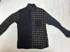 UNIQLO フランネルシャツ クレイジーパターン 切り替え M チェック