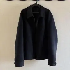UNIQLO シングルカラーショートブルゾン ネイビー L