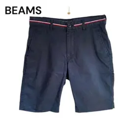 ビームス　ショートパンツ　ネイビー　Ｓ　赤白ライン　半ズボン　カジュアルパンツ