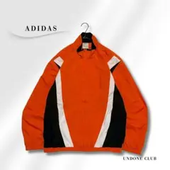 adidas ナイロンジャケット オレンジ 切替 ウインドブレーカー O
