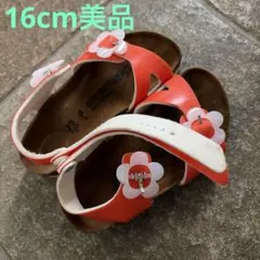 ビルケンシュトック　 オレンジ　花　サンダル　16cm 美品のサムネイル