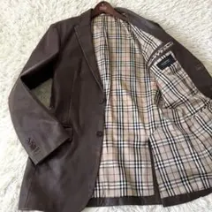 美品 バーバリーブラックレーベル ライダースジャケット ノバチェック
