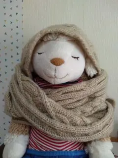 フードつきマフラーベージュ