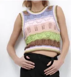 ZARA カラフルニットベスト